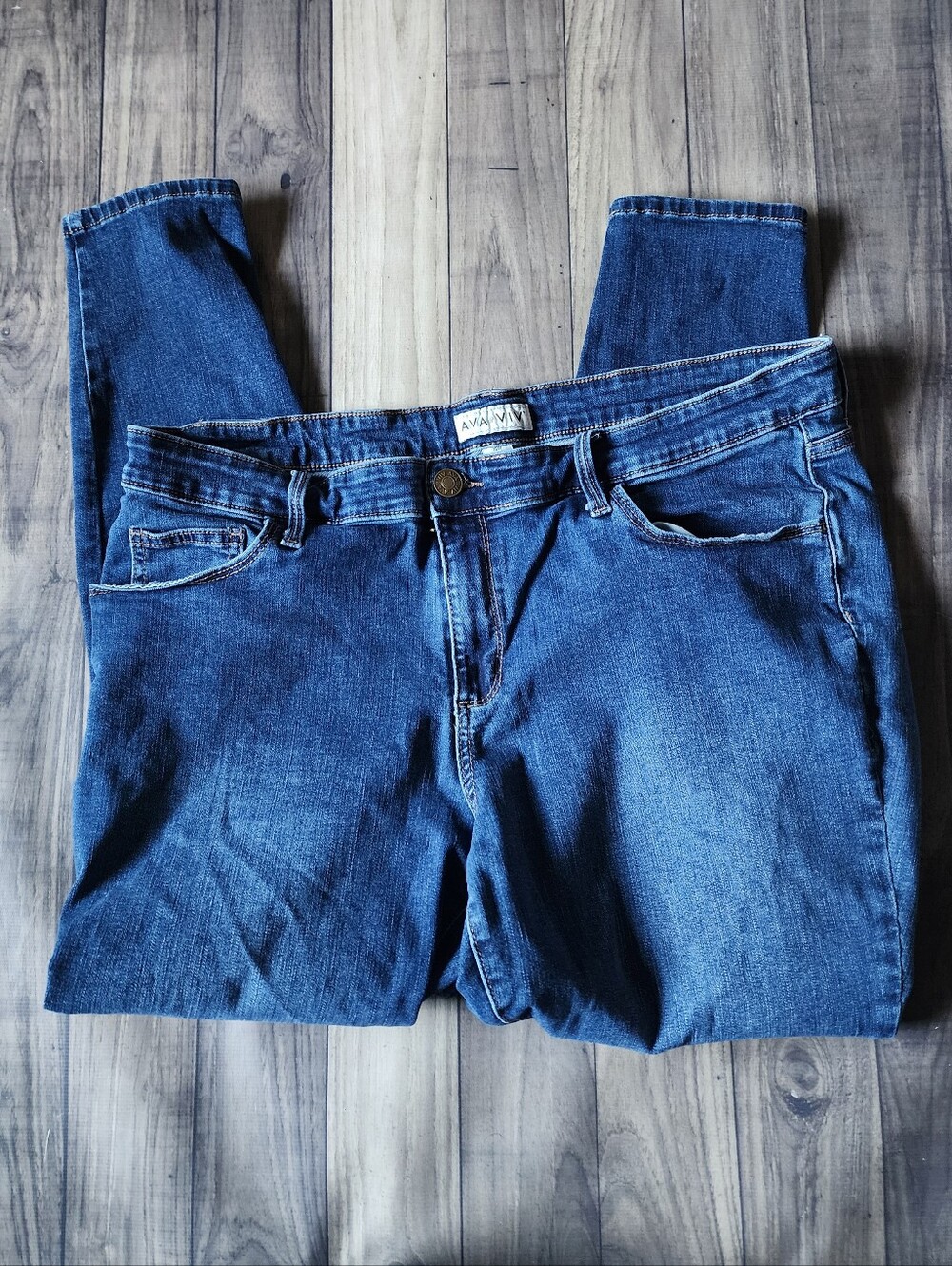 Ava & Viv Dark Blue Skinny Stretch Jeans 18W